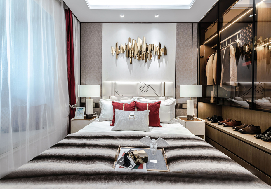 摩登轻奢风格室内家装案例效果图-主卧 摩登轻奢风格室内家装案例效果图-主卧