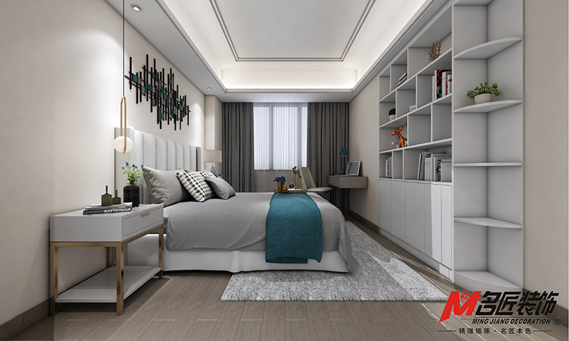 金城君悦四居236平米北欧风格装修案例-次卧 金城君悦四居236平米北欧风格装修案例-次卧