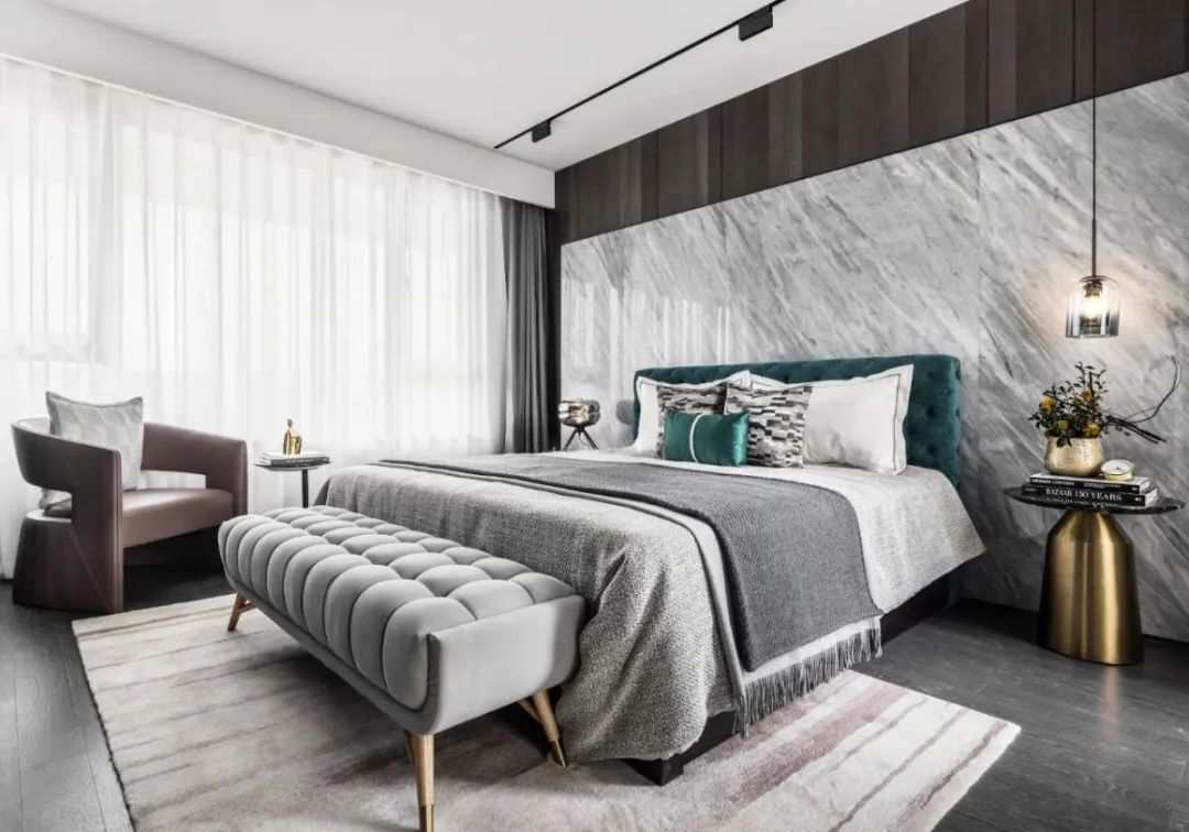 现代轻奢风格室内设计家装案例-主卧 现代轻奢风格室内设计家装案例-主卧