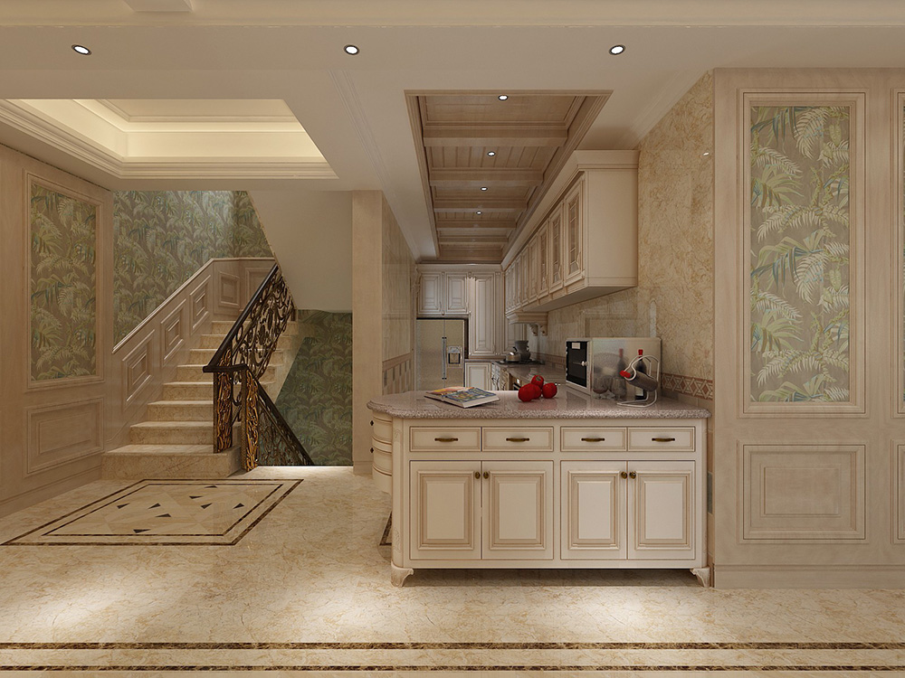 欧式风格别墅装修设计效果图-美的御海东郡别墅460平米-别墅楼梯装修设计 欧式风格别墅装修设计效果图-美的御海东郡别墅460平米-别墅楼梯装修设计