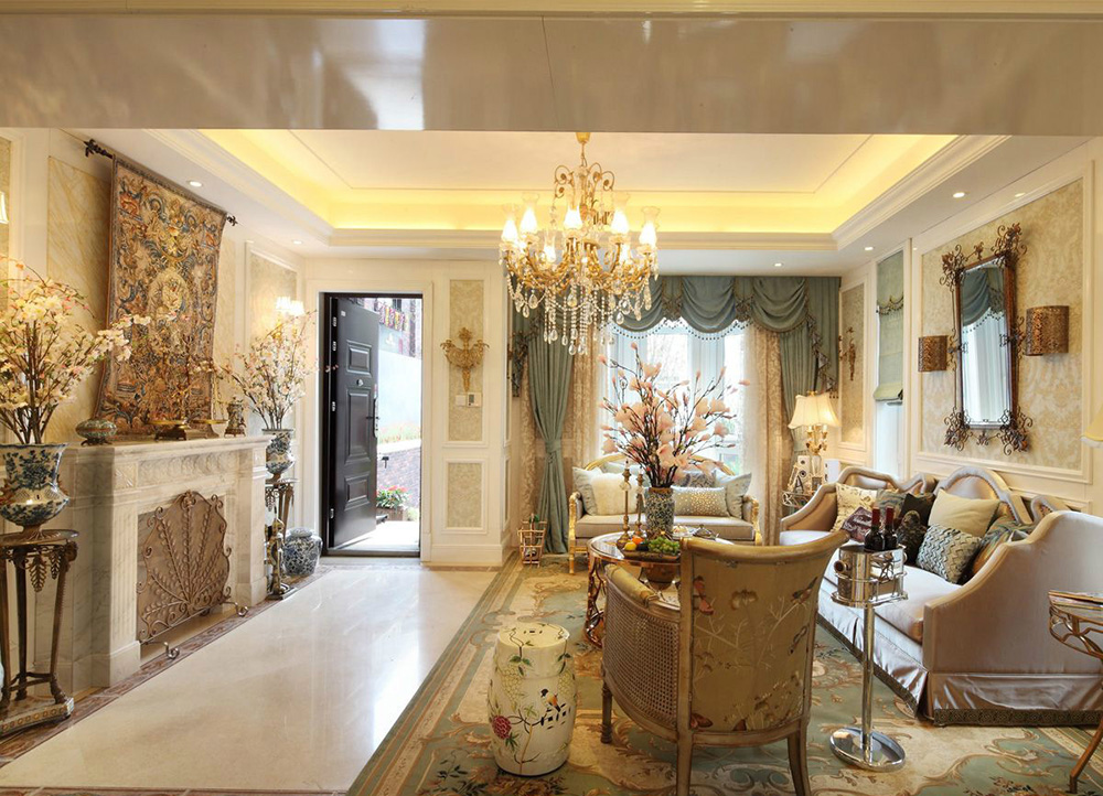 银亿上尚城别墅350平米美式乡村风格装修案例-客厅 银亿上尚城别墅350平米美式乡村风格装修案例-客厅