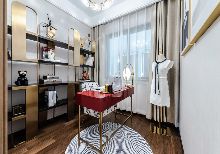 摩登轻奢风格室内家装案例效果图-书房 摩登轻奢风格室内家装案例效果图-书房