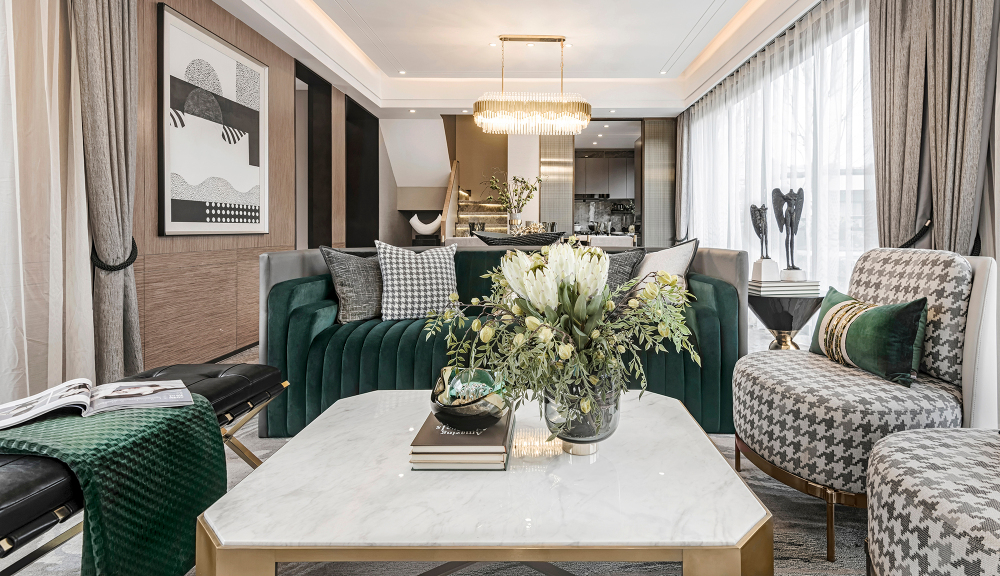 轻奢风格别墅设计家装案例-客厅 轻奢风格别墅设计家装案例-客厅