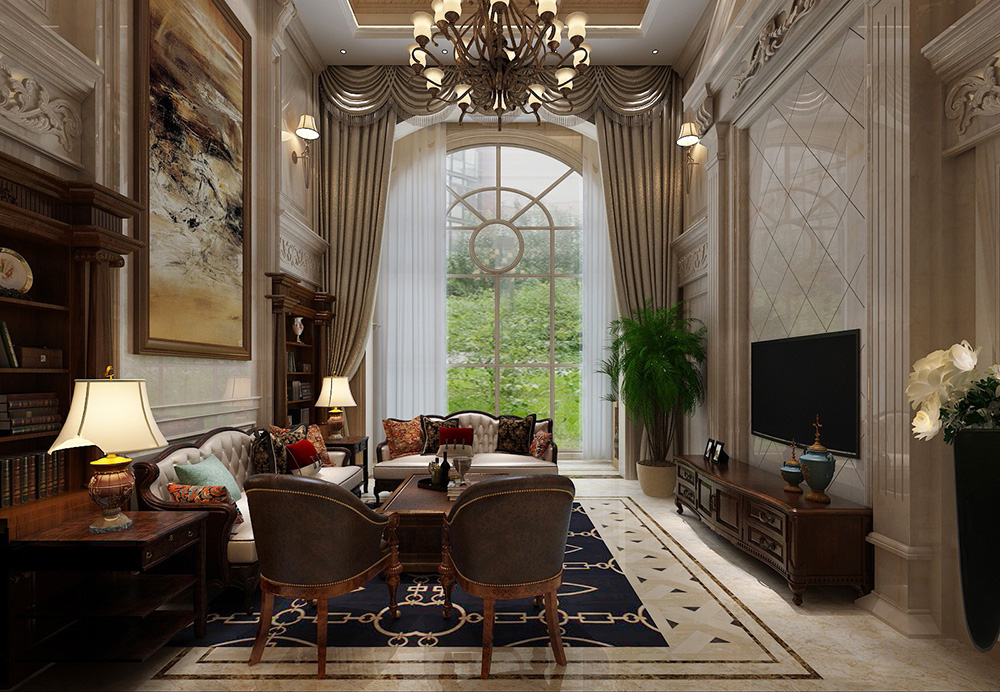 欧式风格别墅装修设计效果图-美的御海东郡别墅460平米-别墅客厅装修设计 欧式风格别墅装修设计效果图-美的御海东郡别墅460平米-别墅客厅装修设计