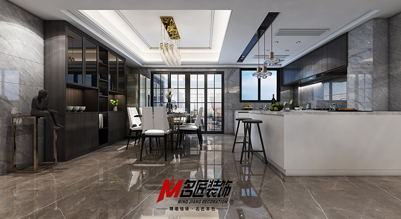 金城君悦四居236平米北欧风格装修案例-厨餐厅 金城君悦四居236平米北欧风格装修案例-厨餐厅