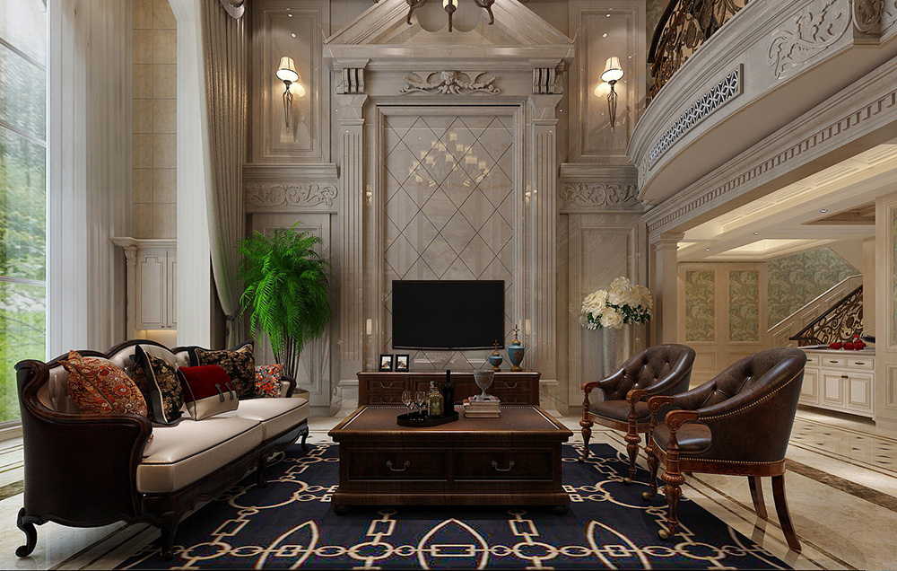 欧式风格别墅装修设计效果图-美的御海东郡别墅460平米-别墅背景墙装修设计 欧式风格别墅装修设计效果图-美的御海东郡别墅460平米-别墅背景墙装修设计