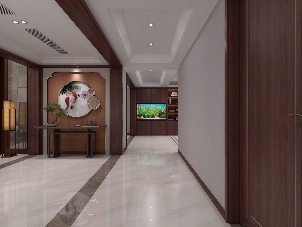 新中式别墅大宅装修设计-玄关 新中式别墅大宅装修设计-玄关