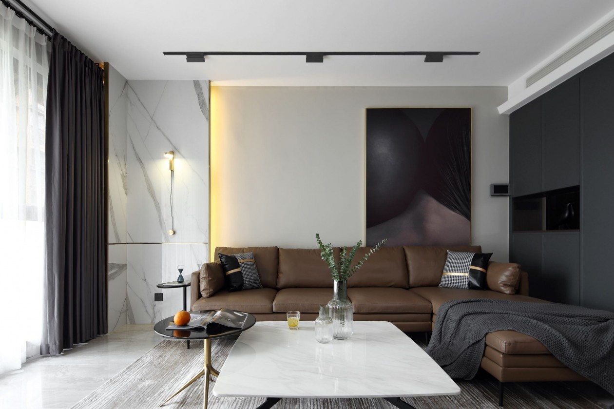 装修案例现代简约风格室内装修效果图-客厅 装修案例现代简约风格室内装修效果图-客厅