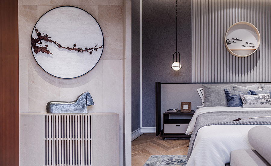 新中式风格室内家装案例效果图-卧室 新中式风格室内家装案例效果图-卧室